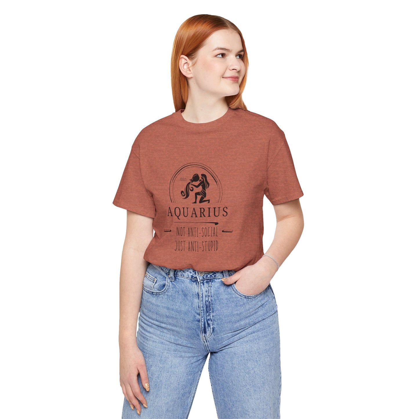 Aquarius Anti-Social Unisex Tee | Zodiac Shirt, Horoscope Gift, Astrology Apparel, Birthday Present, Unique Graphic Tee