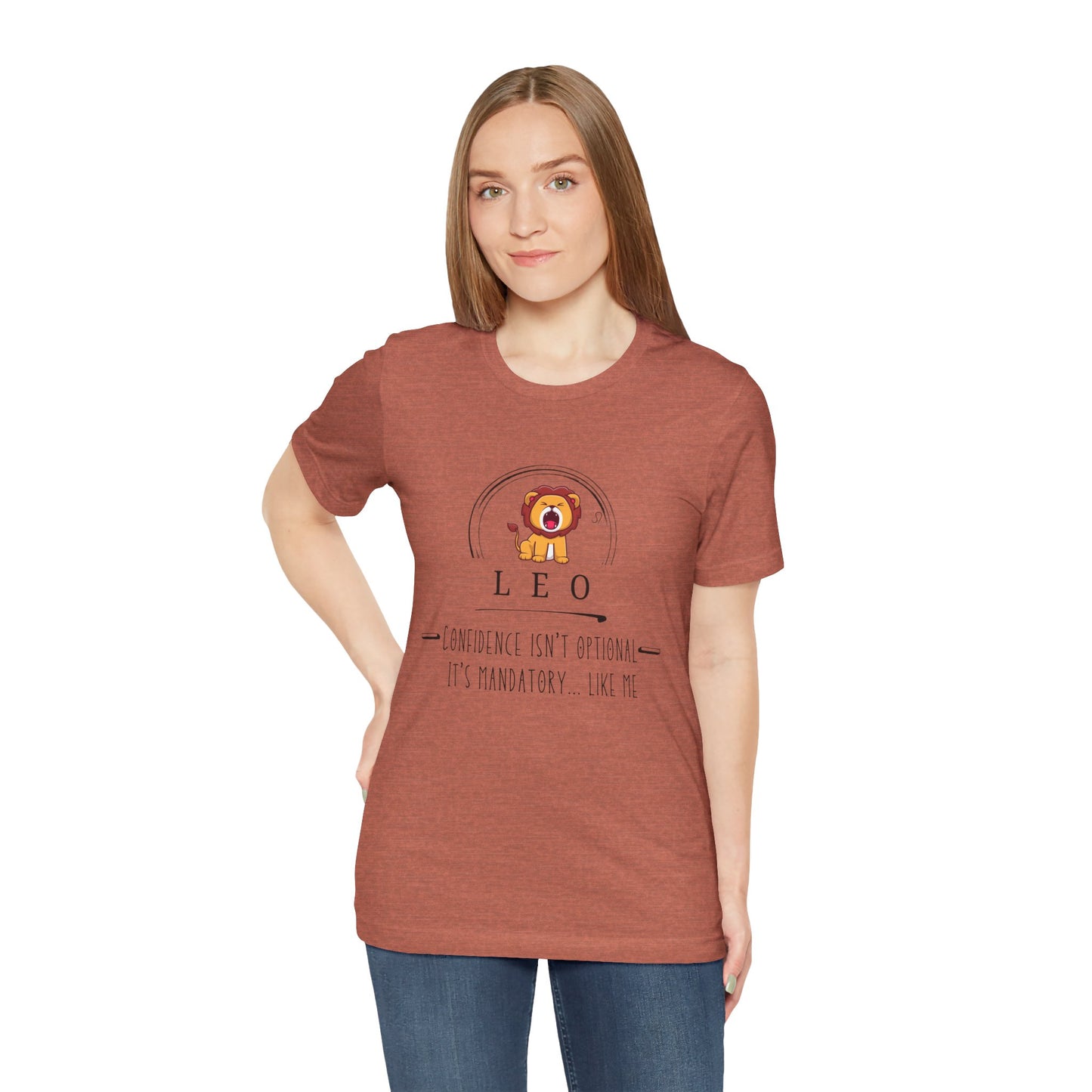 Confidence Isn't Optional Leo T-Shirt, Unisex Short Sleeve Tee, Zodiac Sign Apparel, Birthday Gift, Astrology Clothing