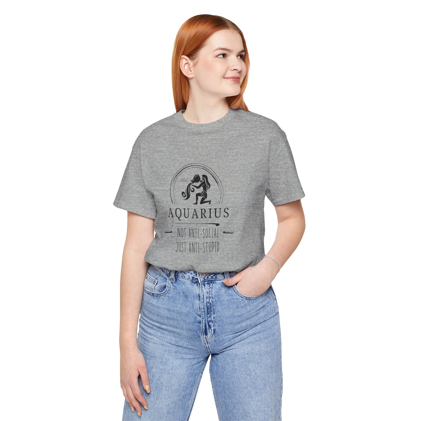 Aquarius Anti-Social Unisex Tee | Zodiac Shirt, Horoscope Gift, Astrology Apparel, Birthday Present, Unique Graphic Tee