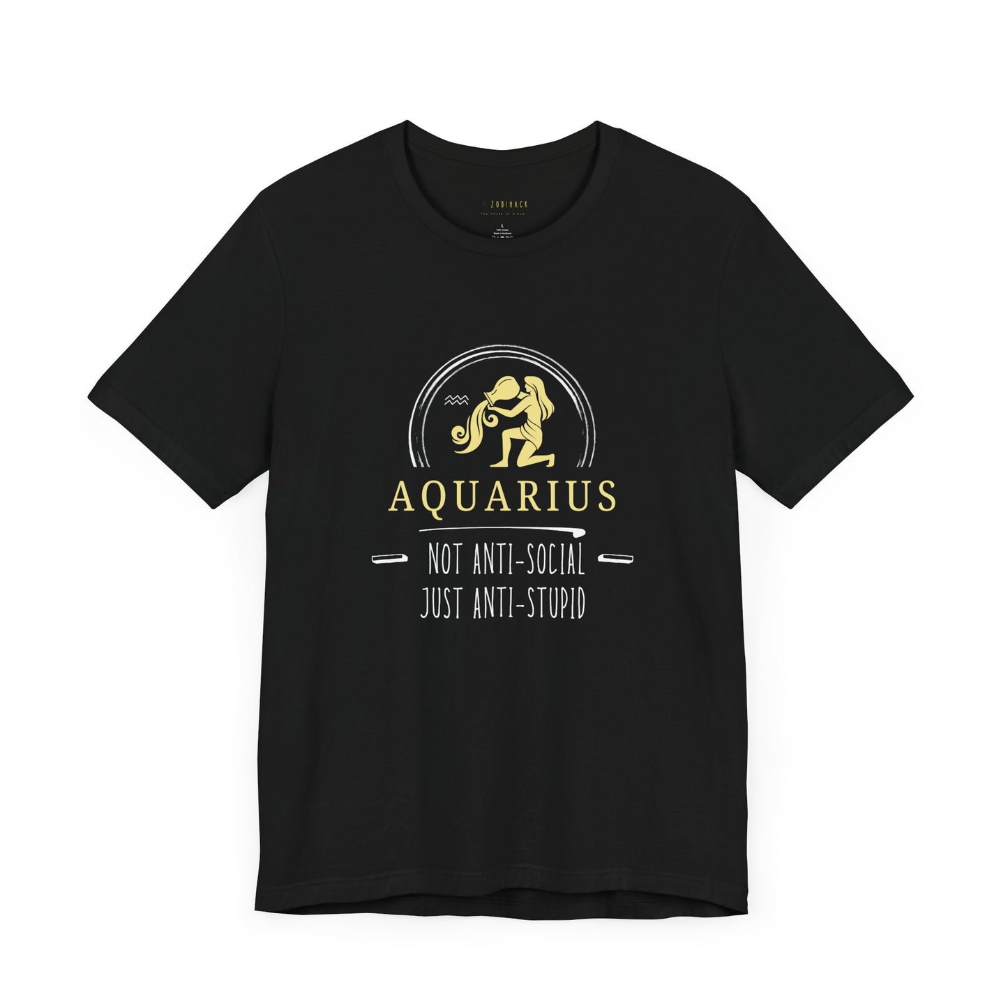 Aquarius Anti-Social Unisex Tee | Zodiac Shirt, Horoscope Gift, Astrology Apparel, Birthday Present, Unique Graphic Tee