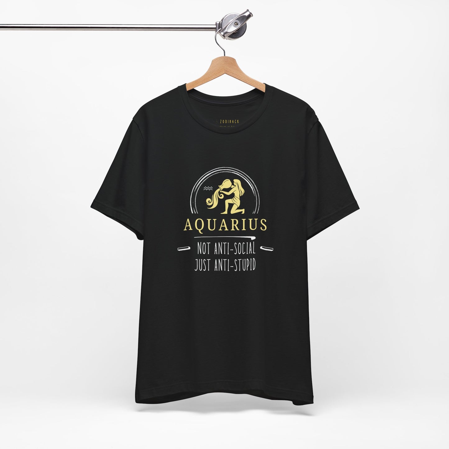 Aquarius Anti-Social Unisex Tee | Zodiac Shirt, Horoscope Gift, Astrology Apparel, Birthday Present, Unique Graphic Tee
