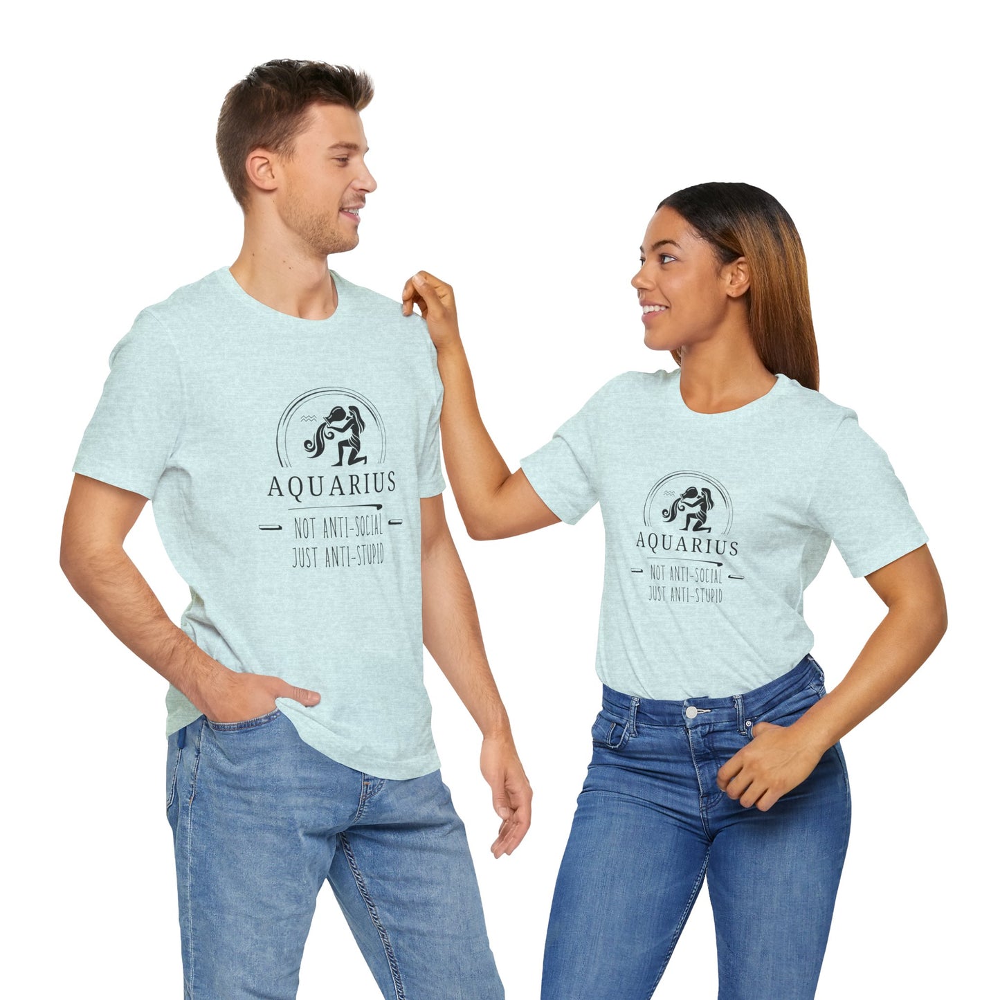 Aquarius Anti-Social Unisex Tee | Zodiac Shirt, Horoscope Gift, Astrology Apparel, Birthday Present, Unique Graphic Tee