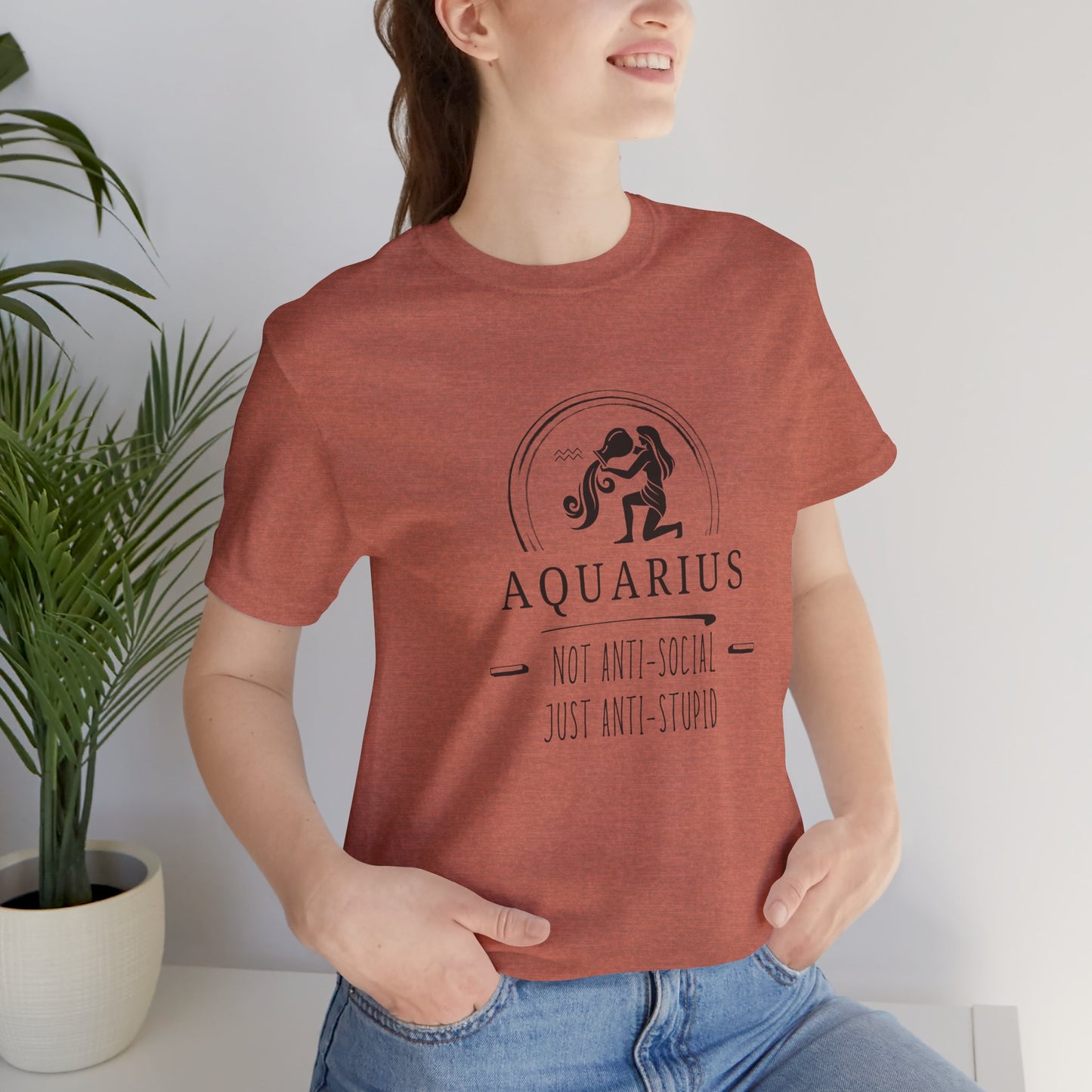 Aquarius Anti-Social Unisex Tee | Zodiac Shirt, Horoscope Gift, Astrology Apparel, Birthday Present, Unique Graphic Tee