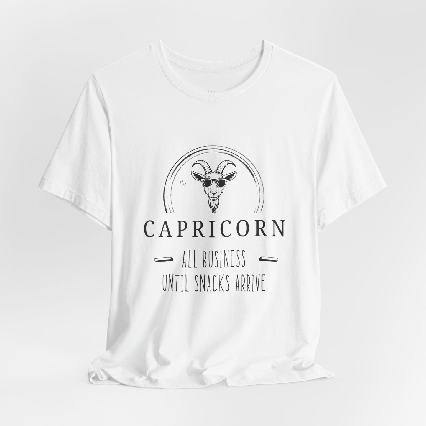 Capricorn Snack Lover Tee - Fun & Playful Graphic T-shirt, Astrology Gift, Birthday Party, Casual Wear, Zodiac Apparel