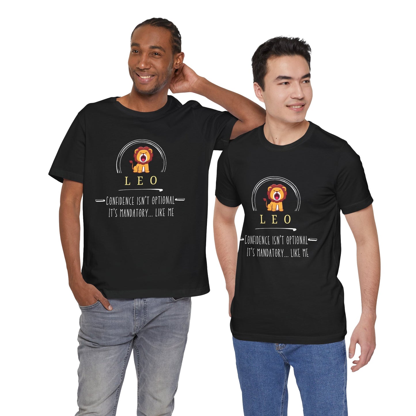 Confidence Isn't Optional Leo T-Shirt, Unisex Short Sleeve Tee, Zodiac Sign Apparel, Birthday Gift, Astrology Clothing