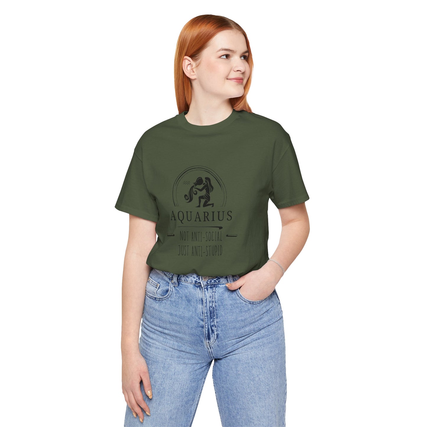 Aquarius Anti-Social Unisex Tee | Zodiac Shirt, Horoscope Gift, Astrology Apparel, Birthday Present, Unique Graphic Tee