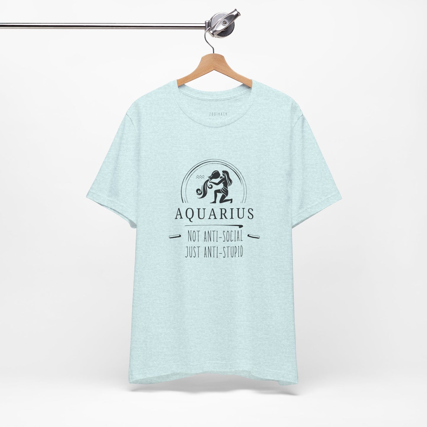 Aquarius Anti-Social Unisex Tee | Zodiac Shirt, Horoscope Gift, Astrology Apparel, Birthday Present, Unique Graphic Tee
