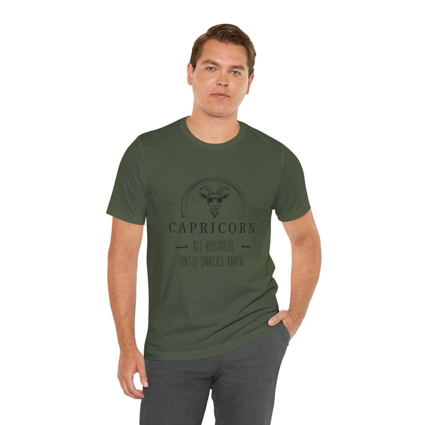 Capricorn Snack Lover Tee - Fun & Playful Graphic T-shirt, Astrology Gift, Birthday Party, Casual Wear, Zodiac Apparel