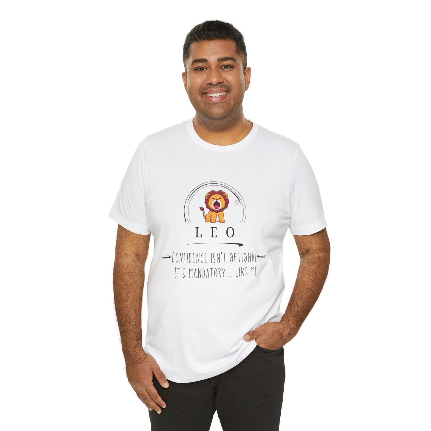 Confidence Isn't Optional Leo T-Shirt, Unisex Short Sleeve Tee, Zodiac Sign Apparel, Birthday Gift, Astrology Clothing