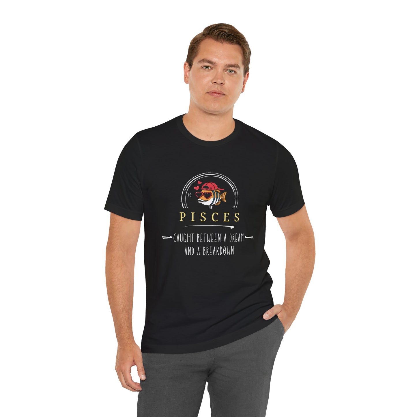 Pisces Caught Between a Dream and a Brink of Reality Tee, Zodiac T-Shirt, Astrology Shirt, Personalized Gift, Unisex Casual Wear