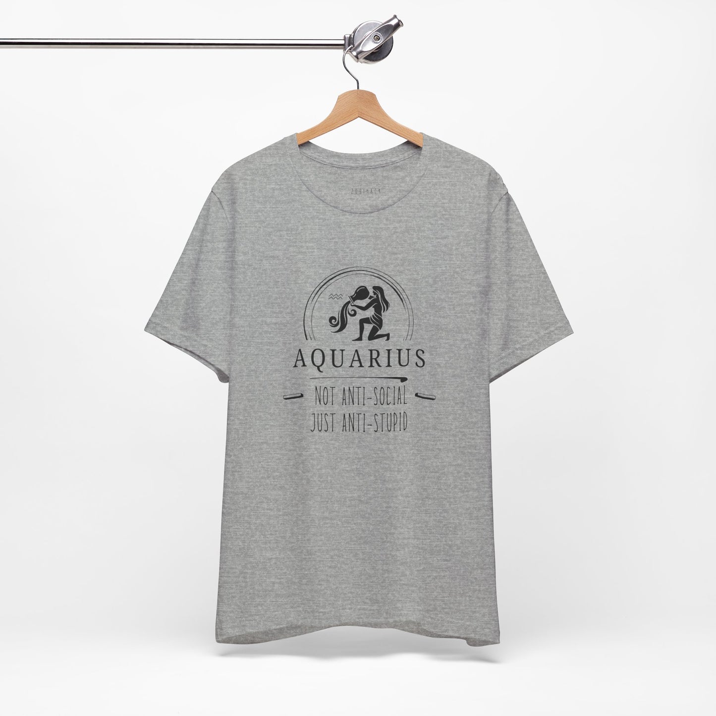 Aquarius Anti-Social Unisex Tee | Zodiac Shirt, Horoscope Gift, Astrology Apparel, Birthday Present, Unique Graphic Tee