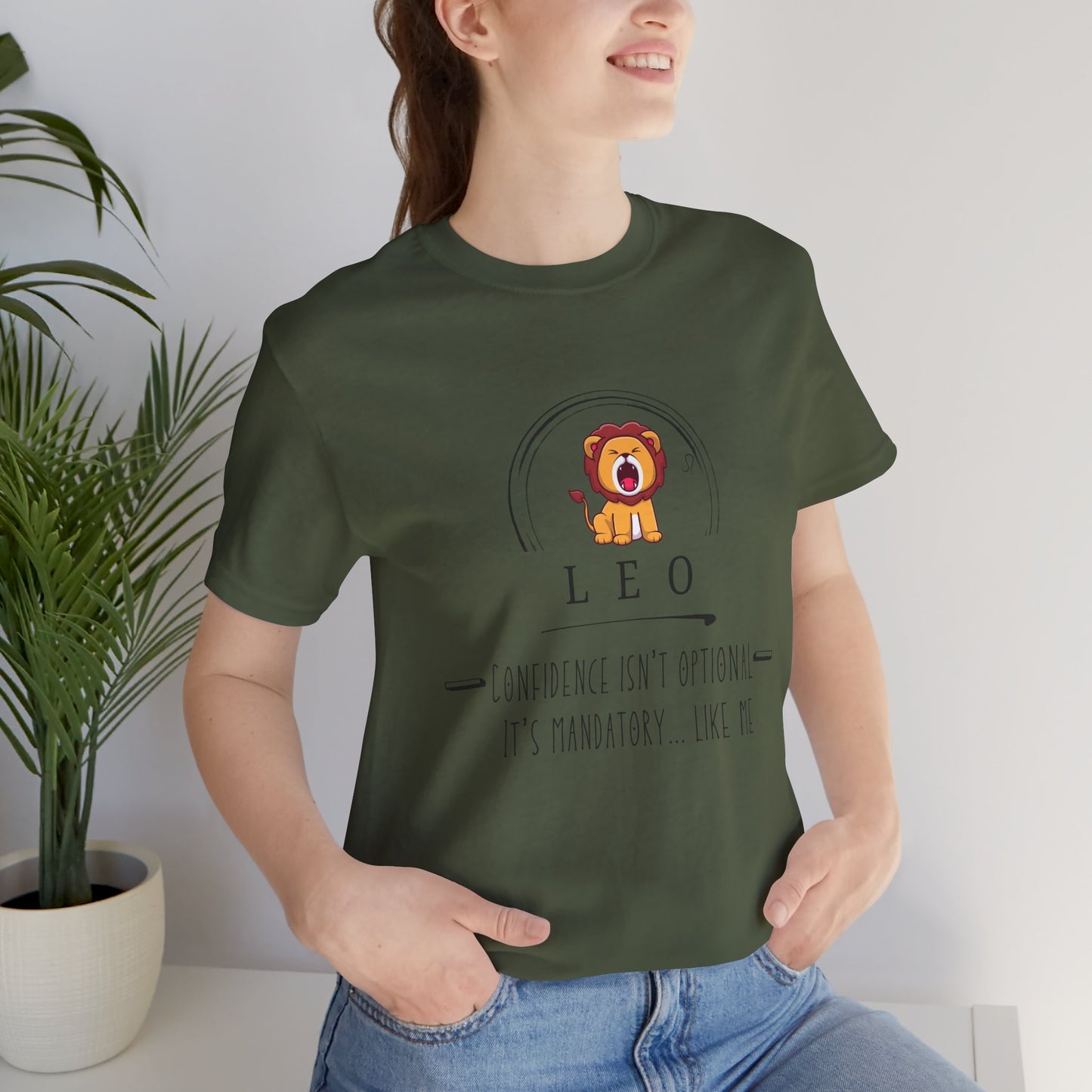 Confidence Isn't Optional Leo T-Shirt, Unisex Short Sleeve Tee, Zodiac Sign Apparel, Birthday Gift, Astrology Clothing
