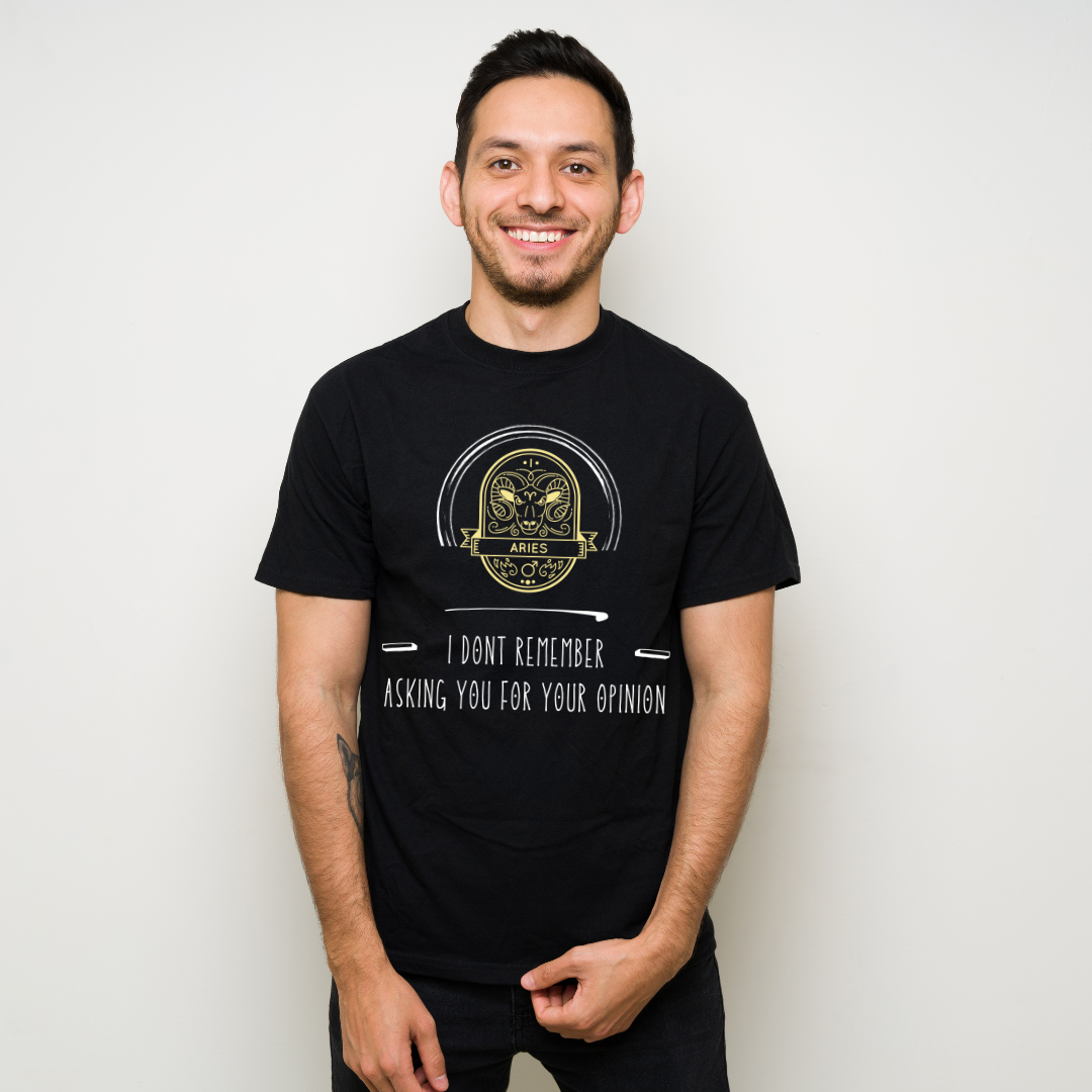 Aries Zodiac Tee, Funny Quote Unisex Tee, Casual Wear, Gift for Friends, Birthday Gift, Everyday Style, Humor Shirt, Statement Tee