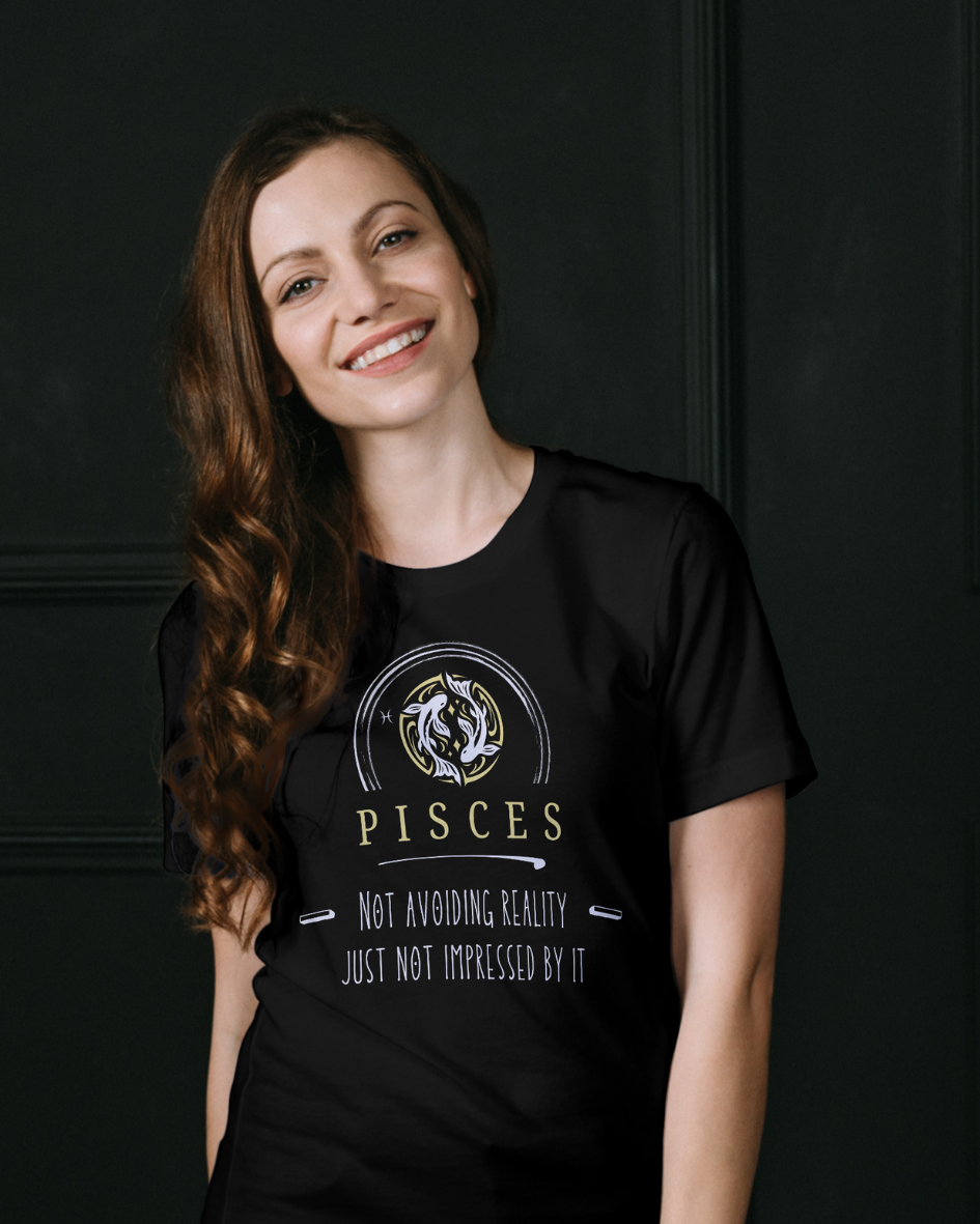 Pisces Zodiac Tee, Astrology T-Shirt, Birthday Gift, Horoscope Apparel, Celestial Design, Unisex Short Sleeve