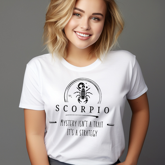 Scorpio Short Sleeve Tee, Zodiac T-Shirt for Scorpio, Astrology Shirt Gift, Birthday Tee, Mystery Isn't a Trait