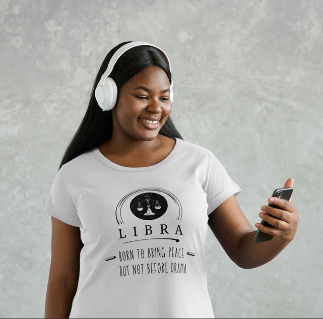 Libra Zodiac Tee: Born to Bring Peace but Not Before Drama | Astrology Shirt, Birthday Gift, Unisex T-Shirt, Horoscope Apparel, Libra Gifts