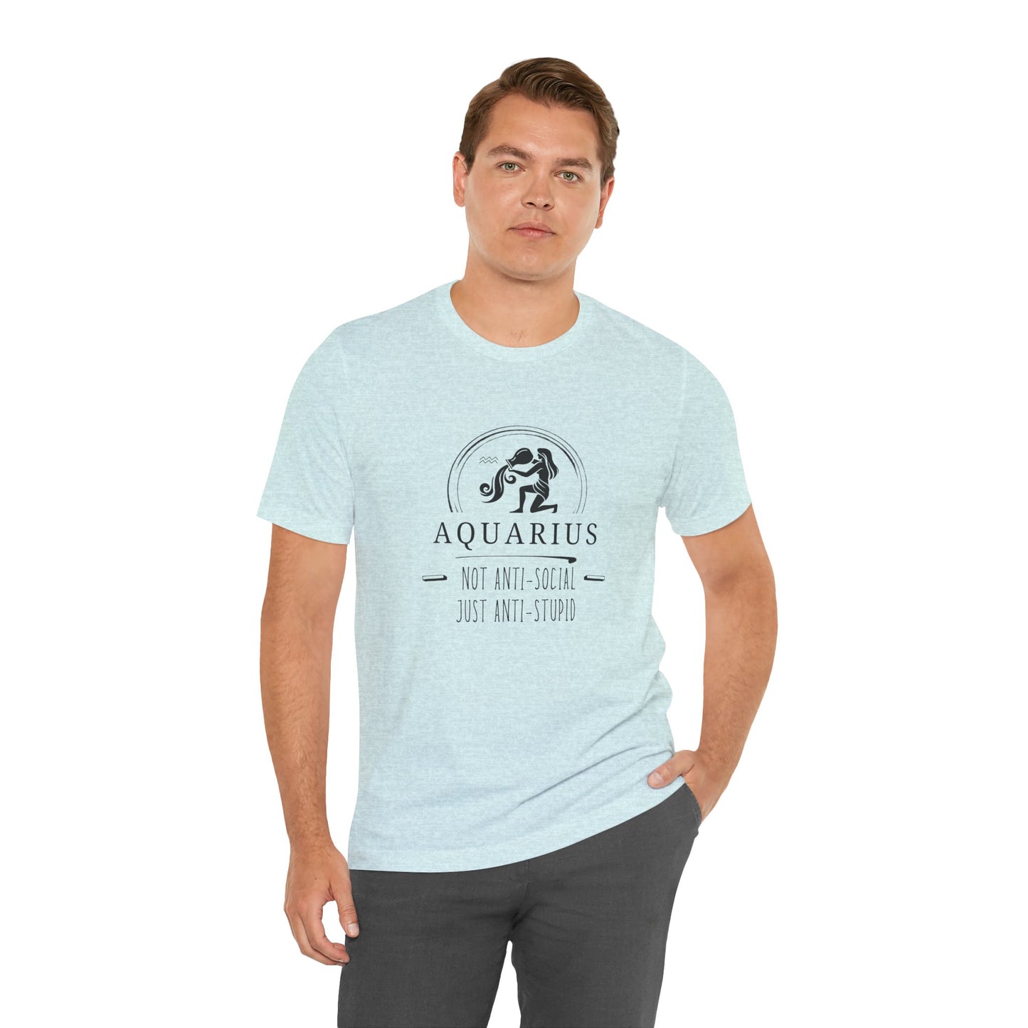 Aquarius Anti-Social Unisex Tee | Zodiac Shirt, Horoscope Gift, Astrology Apparel, Birthday Present, Unique Graphic Tee