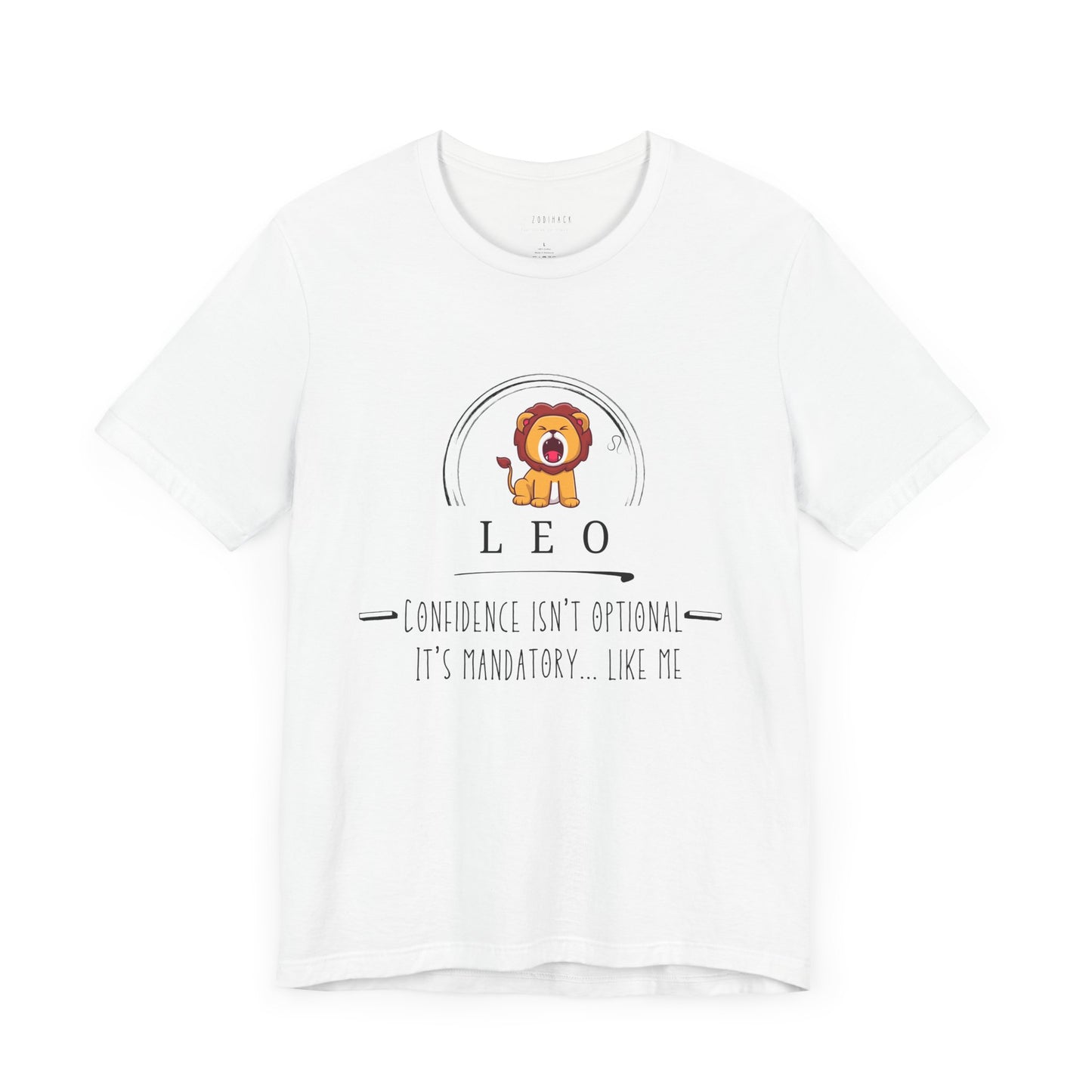 Confidence Isn't Optional Leo T-Shirt, Unisex Short Sleeve Tee, Zodiac Sign Apparel, Birthday Gift, Astrology Clothing