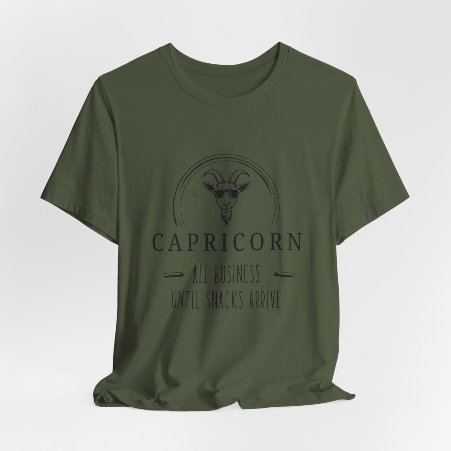 Capricorn Snack Lover Tee - Fun & Playful Graphic T-shirt, Astrology Gift, Birthday Party, Casual Wear, Zodiac Apparel