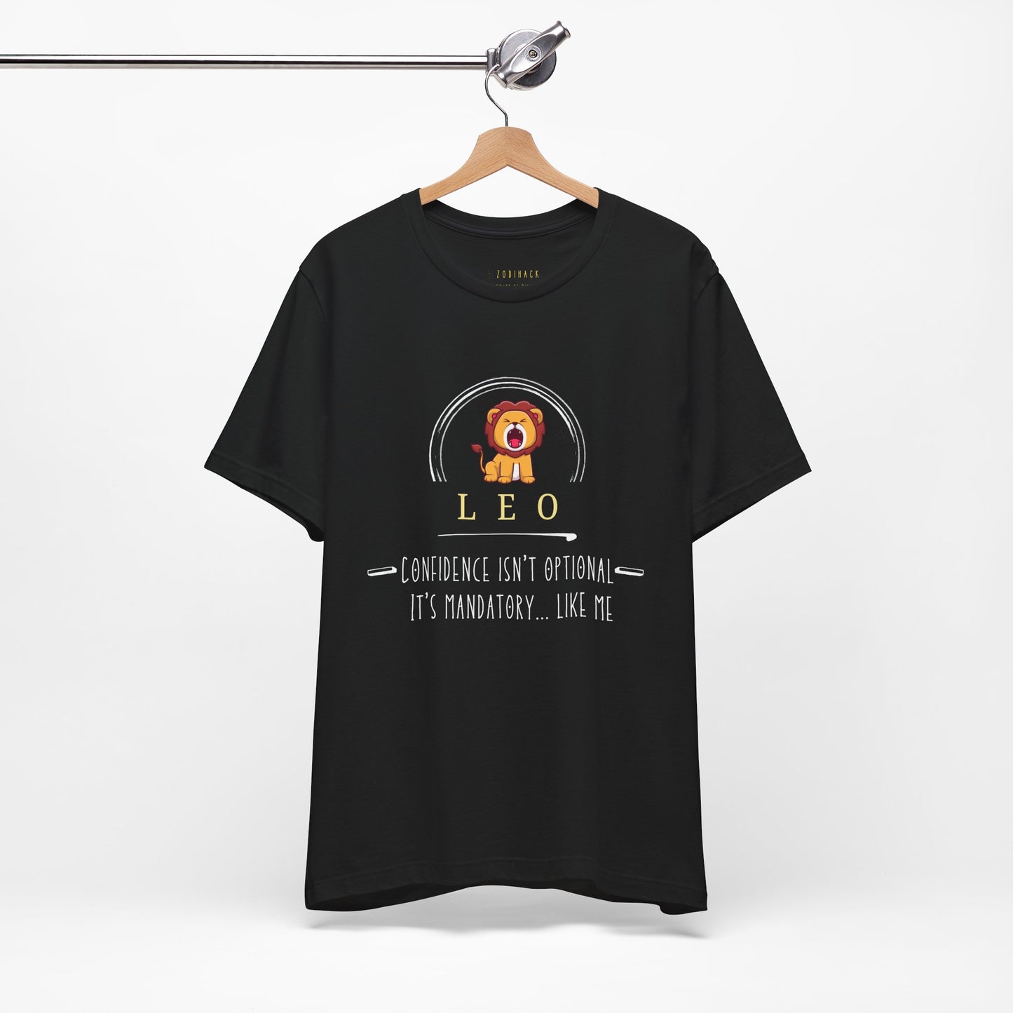 Confidence Isn't Optional Leo T-Shirt, Unisex Short Sleeve Tee, Zodiac Sign Apparel, Birthday Gift, Astrology Clothing